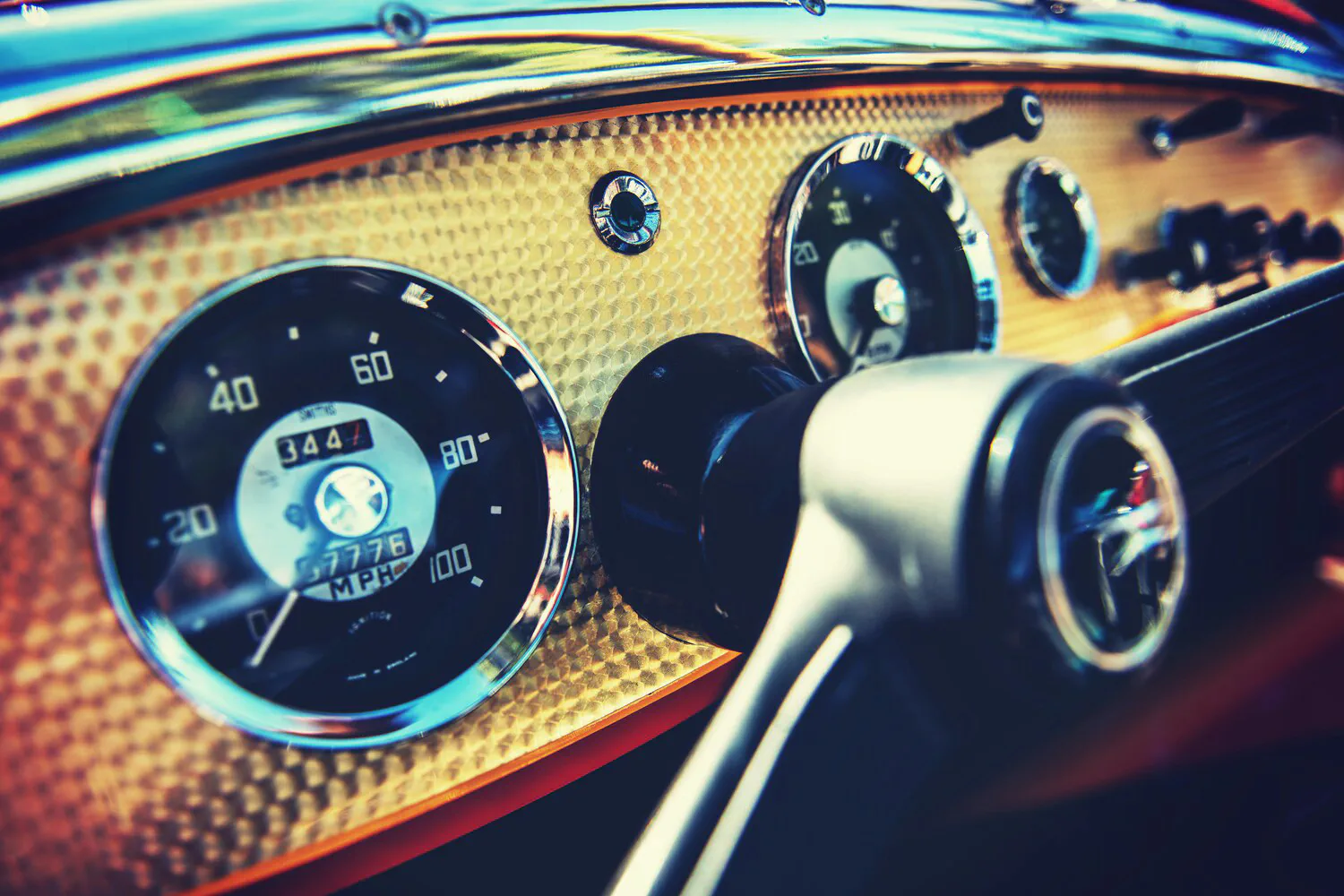 image title Vintage car dashboard gauges