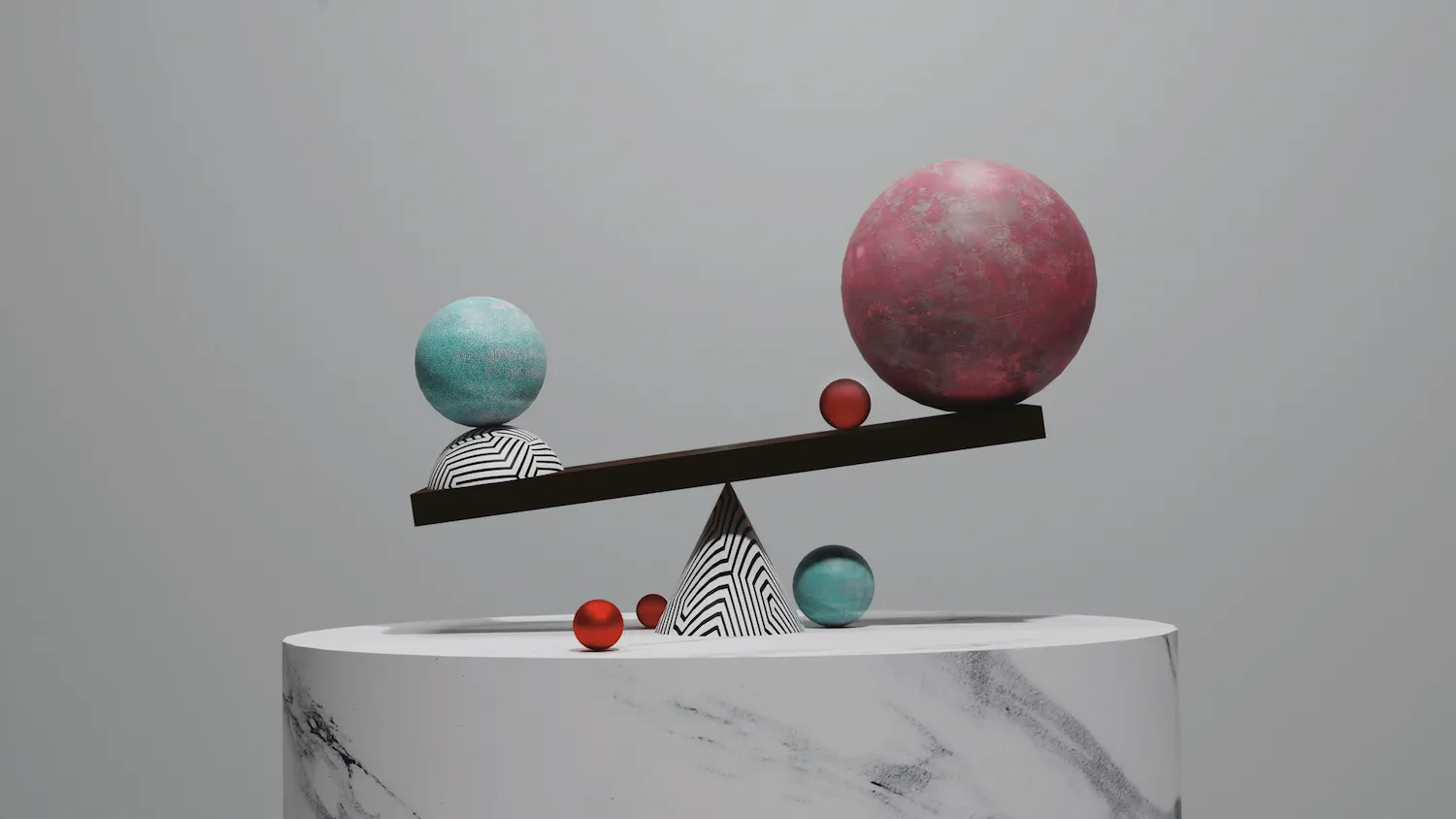 image title Two objects side by side on a balance, representing comparing a stock against its sector peers
