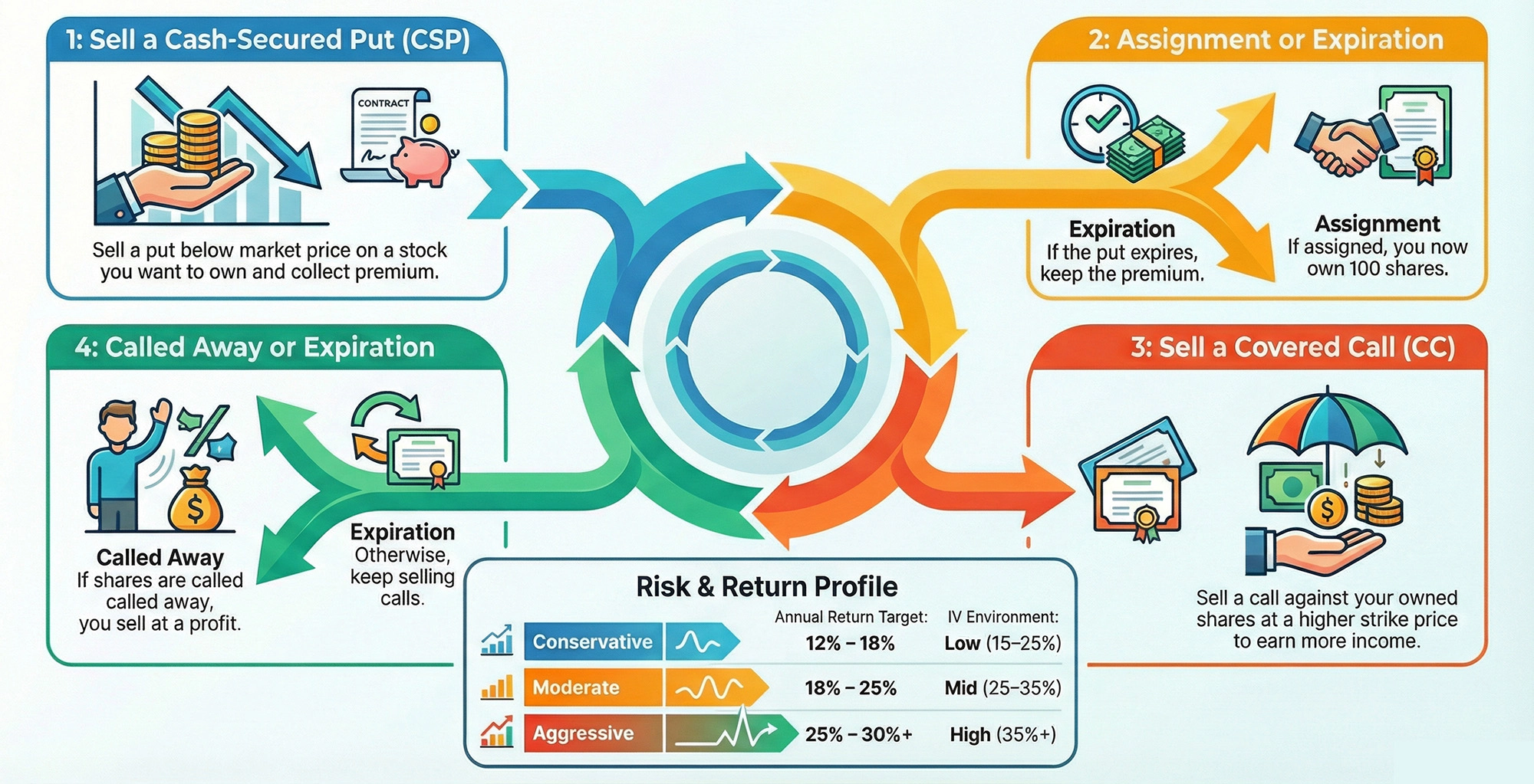 The four phases of the Wheel Strategy